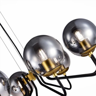 SLE1097-303-08 Люстра подвесная Матовое золото/Дымчатый E27 8*60W SCORZE-foto3