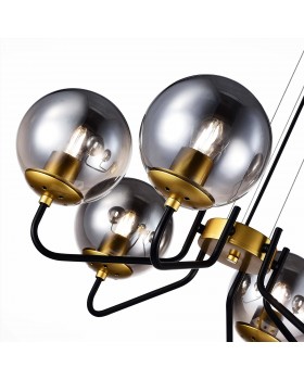 SLE1097-303-06 Люстра подвесная Матовое золото/Дымчатый E27 6*60W SCORZE-foto3