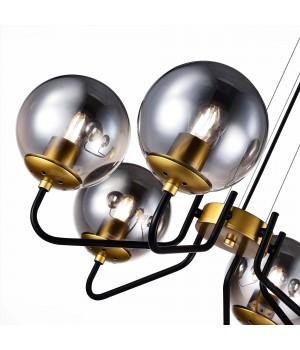 SLE1097-303-06 Люстра подвесная Матовое золото/Дымчатый E27 6*60W SCORZE-foto3