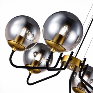 SLE1097-303-06 Люстра подвесная Матовое золото/Дымчатый E27 6*60W SCORZE-foto3