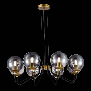 SLE1097-303-08 Люстра подвесная Матовое золото/Дымчатый E27 8*60W SCORZE-foto4