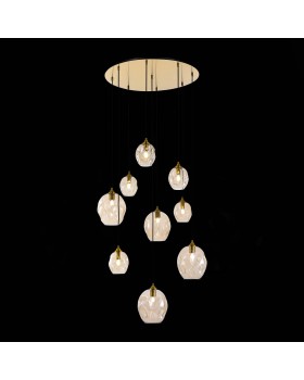 SL1188.303.09 Люстра подвесная ST-Luce Латунь/Коньячный E14/E27 5+4*40W IDESIA-foto5