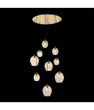 SL1188.303.09 Люстра подвесная ST-Luce Латунь/Коньячный E14/E27 5+4*40W IDESIA-foto5