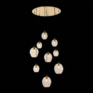 SL1188.303.09 Люстра подвесная ST-Luce Латунь/Коньячный E14/E27 5+4*40W IDESIA-foto5