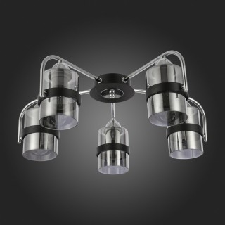 SLE102002-05 Люстра потолочная Черный, Хром/Дымчатый E27 5*40W FIUMO-foto8