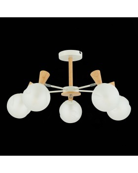 SLE220702-05 Люстра потолочная Белый, Светлое дерево/Белый E14 5*40W CATANIA-foto5