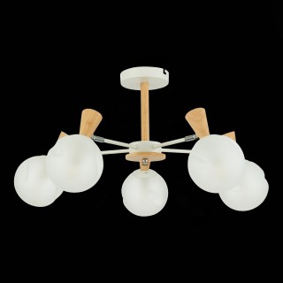 SLE220702-05 Люстра потолочная Белый, Светлое дерево/Белый E14 5*40W CATANIA-foto5