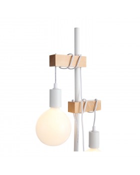 SL1142.505.01 Торшер Белый, Светлое дерево E27 2*60W BAGETTI-foto2