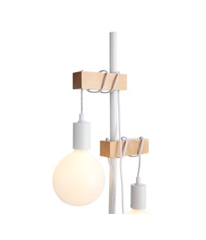 SL1142.505.01 Торшер Белый, Светлое дерево E27 2*60W BAGETTI-foto2