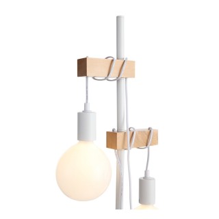 SL1142.505.01 Торшер Белый, Светлое дерево E27 2*60W BAGETTI-foto2