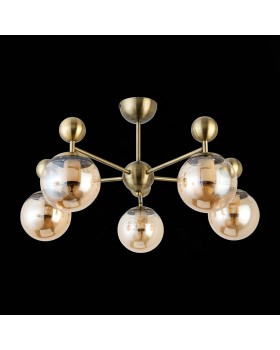 SLE106302-05 Люстра потолочная Бронзовый/Прозрачный, Янтарный E27 5*60W PECHIO-foto5