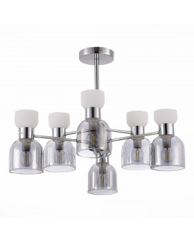 SLE1045-102-06 Люстра потолочная Хром/Белый, Дымчатый E14 6*40W VENTO-foto2