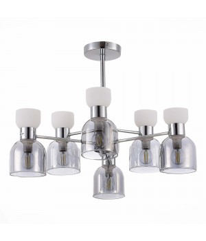 SLE1045-102-06 Люстра потолочная Хром/Белый, Дымчатый E14 6*40W VENTO-foto2