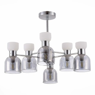 SLE1045-102-06 Люстра потолочная Хром/Белый,  Дымчатый E14 6*40W VENTO-foto2