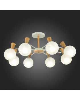 SLE220702-08 Люстра потолочная Белый, Светлое дерево/Белый E14 8*40W CATANIA-foto7