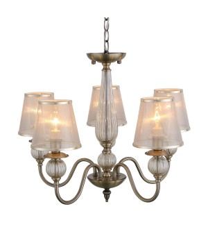 SL185.303.05 Люстра подвесная, потолочная Бронза, Прозрачный/Бежевый, Бронза E14 5*40W GRAZIA-foto11