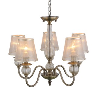 SL185.303.05 Люстра подвесная, потолочная Бронза, Прозрачный/Бежевый, Бронза E14 5*40W GRAZIA-foto11