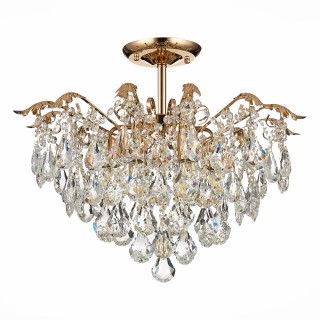 SLE160202-06 Светильник потолочный Французское золото/Прозрачный E27 6*60W KRISTO-foto2