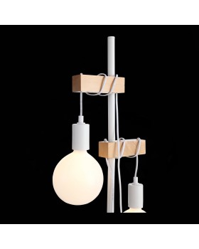 SL1142.505.01 Торшер Белый, Светлое дерево E27 2*60W BAGETTI-foto5