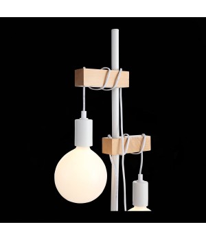 SL1142.505.01 Торшер Белый, Светлое дерево E27 2*60W BAGETTI-foto5