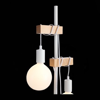 SL1142.505.01 Торшер Белый, Светлое дерево E27 2*60W BAGETTI-foto5