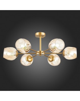 SLE155412-06 Люстра потолочная Золотистый/Янтарный E27 6*60W PALLO-foto7