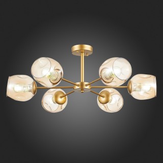 SLE155412-06 Люстра потолочная Золотистый/Янтарный E27 6*60W PALLO-foto7