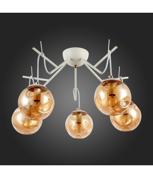 SLE110202-05 Люстра подвесная Белый/Янтарный E14 5*40W CALLETTA-foto8