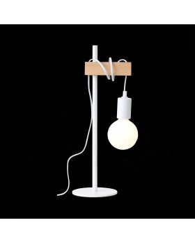 SL1142.504.01 Прикроватная лампа Белый, Светлое дерево E27 1*60W BAGETTI-foto4