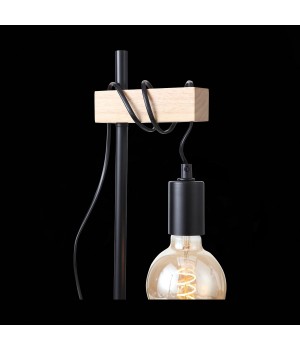 SL1142.404.01 Прикроватная лампа Черный, Светлое дерево E27 1*60W BAGETTI-foto5