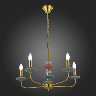 SLE1117-203-05 Люстра подвесная Золотистый E14 5*40W ATTIC-foto5