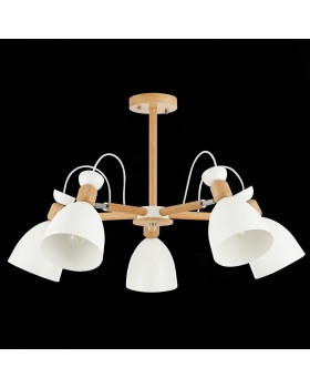 SLE103802-05 Люстра потолочная Светлое дерево, Белый/Белый E27 5*60W BALCAMO-foto4