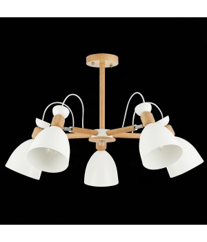 SLE103802-05 Люстра потолочная Светлое дерево, Белый/Белый E27 5*60W BALCAMO-foto4
