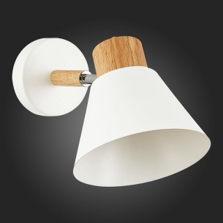 SLE103701-01 Светильник настенный Светлое дерево, Белый/Белый E27 1*60W BUVE-foto6