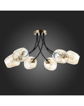 SLE205302-06 Светильник потолочный Бронза, Черный/Янтарный E14 6*40W BESANO-foto8