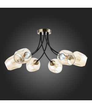 SLE205302-06 Светильник потолочный Бронза, Черный/Янтарный E14 6*40W BESANO-foto8