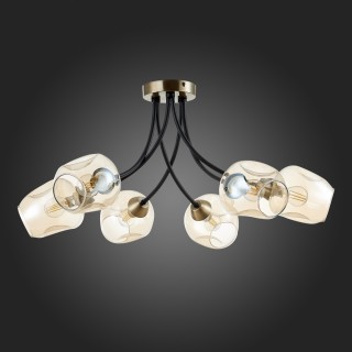 SLE205302-06 Светильник потолочный Бронза, Черный/Янтарный E14 6*40W BESANO-foto8