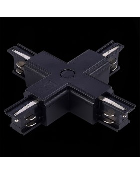 ST030.409.17 Х-образный токоподвод для трехфазного шинопровода ST-Luce Черный Трехфазная трековая система-foto2
