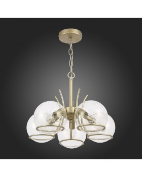 SL1136.203.05 Люстра подвесная Шампань/Прозрачный,С пузырьками воздуха E14 5*40W RESCHEZA-foto8