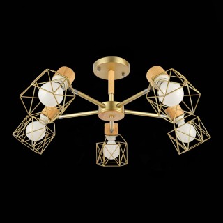 SLE110402-05 Люстра потолочная Золотистый, Светлое дерево/Золотистый E27 5*40W STELITTO-foto11