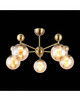 SLE106302-05 Люстра потолочная Бронзовый/Прозрачный, Янтарный E27 5*60W PECHIO-foto4