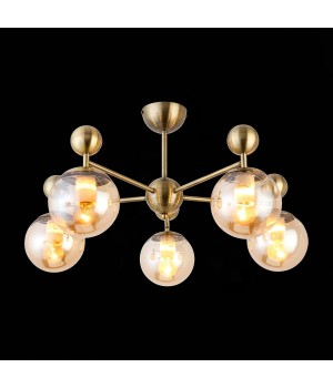 SLE106302-05 Люстра потолочная Бронзовый/Прозрачный, Янтарный E27 5*60W PECHIO-foto4