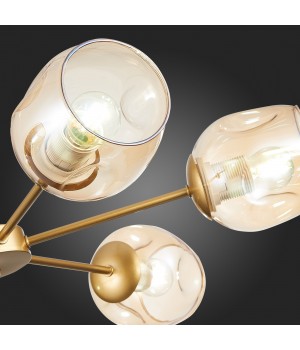 SLE155412-06 Люстра потолочная Золотистый/Янтарный E27 6*60W PALLO-foto9