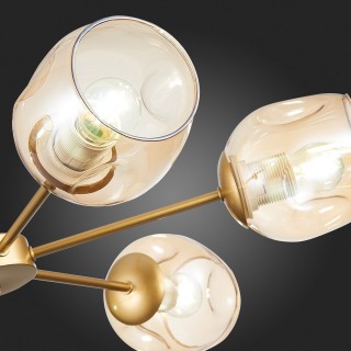 SLE155412-06 Люстра потолочная Золотистый/Янтарный E27 6*60W PALLO-foto9