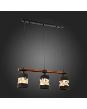 SLE114403-03 Светильник подвесной Черный, Темное дерево/Черный, Прозрачный, Янтарный E27 3*60W ABIRITTO-foto7