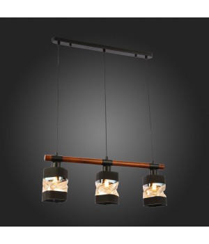 SLE114403-03 Светильник подвесной Черный, Темное дерево/Черный, Прозрачный, Янтарный E27 3*60W ABIRITTO-foto7
