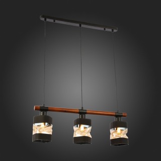 SLE114403-03 Светильник подвесной Черный, Темное дерево/Черный, Прозрачный, Янтарный E27 3*60W ABIRITTO-foto7