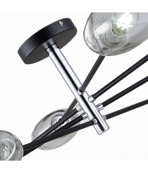 SLE155512-08 Люстра потолочная Черный, Хром/Дымчатый E14 8*40W GLOA-foto11