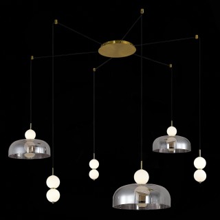 SL6112.202.42 Светильник подвесной ST-Luce Золотистый/Молочно-Белый,Прозрачно-Дымчатый LED 1*42W ODE-foto3