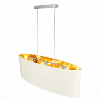 SLE300753-03 Светильник подвесной Никель/Золотистый, Светло-бежевый E27 3*40W BRESCIA-foto4